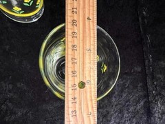 Set of 7 (4Tall/3Short) Libbey Flared Glassware w/Yellow Flowers