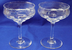 Baccarat Capri Optic (2) Sherbet or Champagne Glasses, 5 1/4″ (B40)