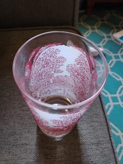 Tumbler Glass For Royal Ironstone Red Transferware Memory Lane