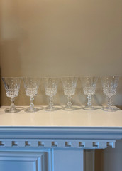 Set of 6 Cristal d’Arques Durand Tuilleries Villandry Lead Crystal Wine Glasses