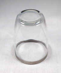 Vintage Silver Rimmed Clear Glass Tumblers Rocks Glasses Set of 4 MCM Barware