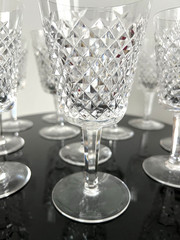 Waterford Alana Water Wine Goblet Glasses Set of 7 legant Vintage Crystal Signed