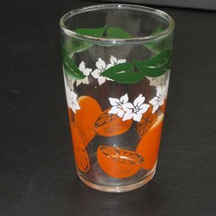 Swanky Swigs Oranges with Blossoms and Greenery Design 4″ Tall Juice Glass