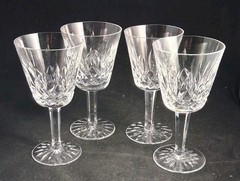 4-Waterford Crystal Claret Wine Glasses Lismore Pattern 5.75”