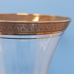 Mikasa Palatial Gold Banded Wine Glass Goblet 9 1/8” Tall Vintage