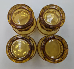4 VTG MCM Continental Can Co. Amber Gold Honeycomb Juice Tumblers Hazel Atlas