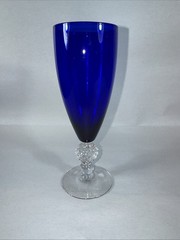 3 Morgantown #7643 GOLFBALL Parfait Glasses in RITZ BLUE (COBALT)