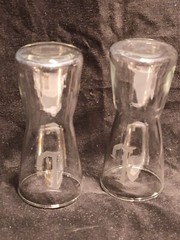 Etched Monogramed Letter L Drinking Glasses Pair