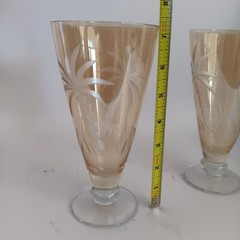 2 Lenox Glasses British Colonial Tradewind Palm Amber Luster Iced Tea Water