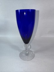 3 Morgantown #7643 GOLFBALL Parfait Glasses in RITZ BLUE (COBALT)