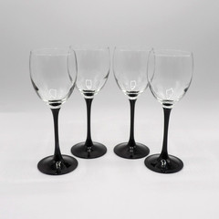 Domino Signature Black by Cristal D’Arques-Durand Claret Wine Glasses Set of 4