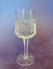 Vintage Set of 12 Bohemian Cut Crystal Wine Glasses 6 Pinwheel Starburst Prist
