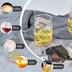 10oz Water Goblets Set of 6, Clear Goblet Glasses Set for Home Bar, Wedding, …