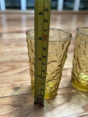 Vtg Anchor Hocking Lido Milano Honey Gold Amber Glass 4 Oz Juice Glass Set Of 4
