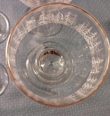 Set of 9 Vintage Libbey Arby’s Frosted White Pines Wine Goblets 7″ 9 oz.