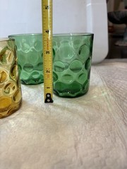 VTG Depression Glass Lot Of 6 Inverted Thumbprint Multicolored