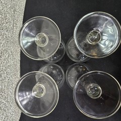 Clear Pressed Glass Goblets Set 4 Footed Water Wine Glasses Contemporary Modern