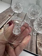 Vintage Bavarian 24% Lead Cut Crystal Wine Goblet Set
