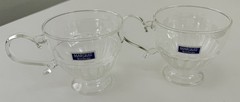 2 WATERFORD MARQUIS Tea Party Cups / Glasses HEAT RESISTANT Tempered Glass NICE!