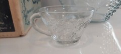 Anchor Hocking Vintage Punch Bowl Grape Design 14 Pc Set Original Box 600/92a
