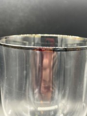 Crystal wine glass with platinum rim, 7 1/2″ high