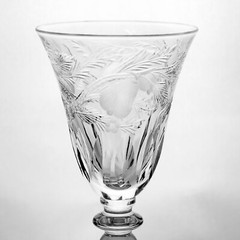 Hawkes Signed Mitres & Fruits Cut Wine Glasses Set, Antique Intaglio 6030 5 3/8″