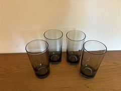 Libbey Smoke Gray Highball Tumbler 5 5/8” Set Of 4 Glasses MCM