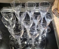​»Set of 12 Stuart Crystal Ariel Water/Wine Goblets – Air Twist Stem – 7 5/8″