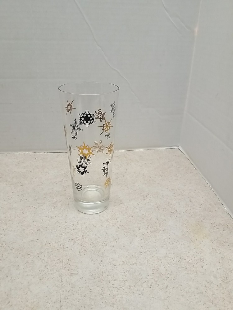 Replacement Black & Gold Starburst Flakes Mid Century Drinking – Single Glass