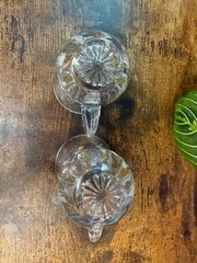 Pair of Vintage Gold and White Floral Bohemian Turkish Tea Glasses