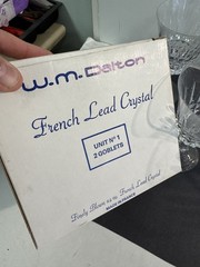W. M. Dalton French Lead Crystal Boxed Wine Goblet Cordial Old Fashioned Glasses