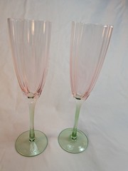 Abbott Collection Flower Shaped Pink Champagne Flutes Set of 2 10in