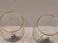 Spode Vintage Christmas Tree Stemmed Wine Glasses 13 Oz – Lot Of 4