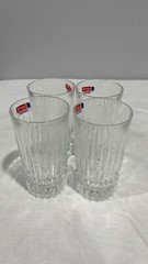 Fostoria Heritage Lead Crystal tall tumbler glasses set of 4 vintage Barware