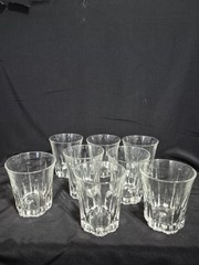 VINTAGE ANTIQUE CLEAR DOUBLE OLD FASHIONED ROCKS GLASSES LOT OF 8