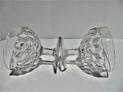 4 Fostoria American Clear Stem 2056 Cube Motif Low Sherbet (P)
