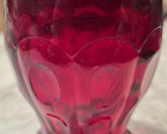 ANTIQUE 1933 FENTON DEEP RUBY RED ARCHED PANEL AND THUMBPRINT TUMBLER