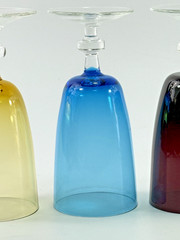 Set of Four Colorful 3oz Stemmed Glasses 4 1/2″ Tall