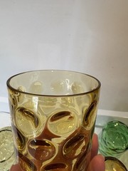 VTG Depression Glass Lot Of 6 Inverted Thumbprint Multicolored