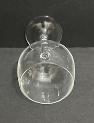 Bowl-Shaped Tasting Wine Glass, 6.5”H Clear Lead Crystal Stemware, France