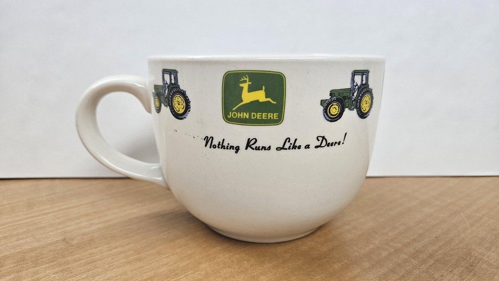 John Deere Tractor Coffee Mug Cup Gibson Farm Ceramic 5.5″ Wide Collectible Gift