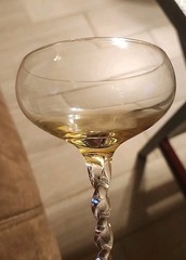 4 Vintage Multicolor Twisted Stem Glass Cordial Martini Goblet Glasses 8-3/4″