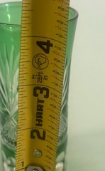 1 AJKA JADE CREEN CUT TO CLEAR CRYSTAL JUICE OR WATER GLASS