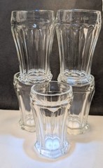 Vintage Crisa 8 Panel, Octagon Weighted Base Beer or Soda Glasses UV Reactive