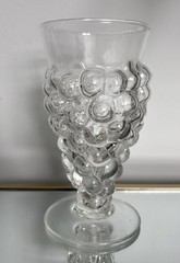 Rare Vintage Mold Blown Grape Bunch & Leaves Tea Tumbler Glass Clear Cup MCM Cup