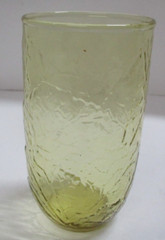 Vintage Textured Anchor Hocking Sherwood Spicy Amber Leaf Tumbler Glass