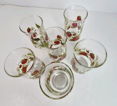 Anchor Hocking Berry Patch Triguba juice glasses 6 Pc Set