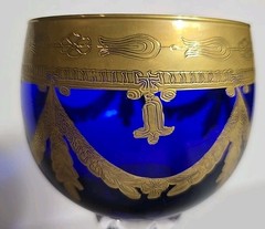 Interglass Italian Gold Overlay Goblet Glass