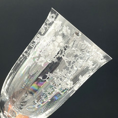 7 Vtg Fostoria Navarre Clear Etched Flowers Footed Juice Glass Tumblers 4 5/8″