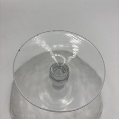 Clear Glass Etched Flower Pattern Footed Bowl Compote Candy Dish